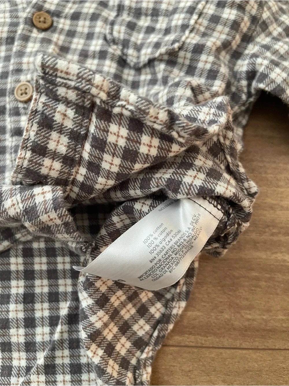 Baby Hooded Plaid Flannel Shirt and Corduroy Pants Outfit Set in Gray Size 12M